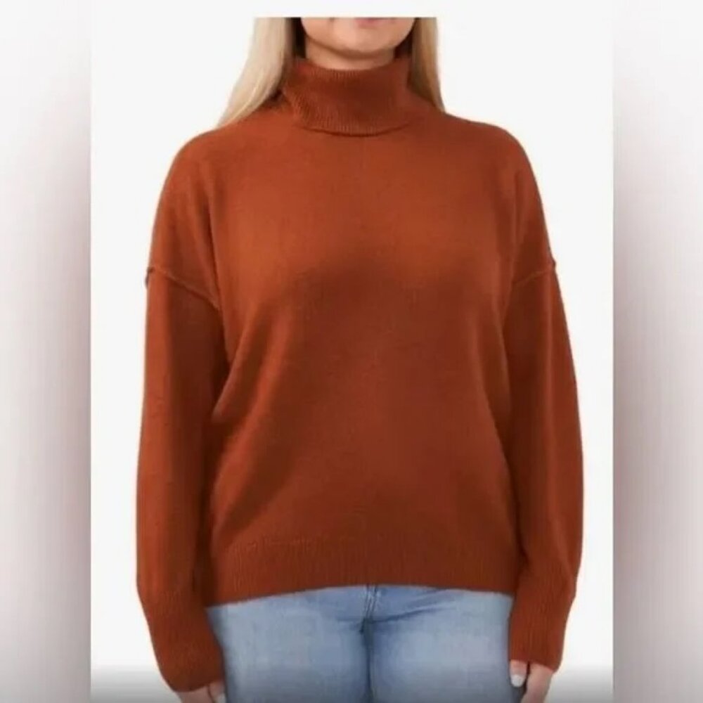 Vince Camuto Women's Long Sleeve Tight Knit Turtleneck Sweater Sierra Size XS